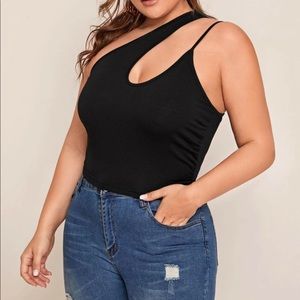 Plus One Shoulder Cut Out Top